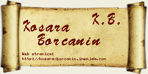 Kosara Borčanin vizit kartica